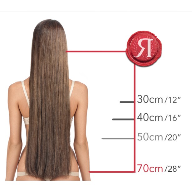 Extension Kératine Micro Capsule Cheveux Russes — 25 Mèches 30 à 70cm | Real Russian Hair