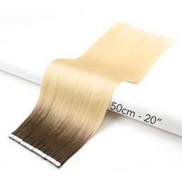 Extension Adhésive Ombré, Rooted et Effet Racine en Cheveux Slaves — 10 Bandes | Real Russian Hair