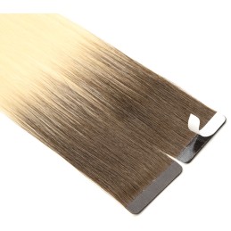 Extension Adhésive Ombré, Rooted et Effet Racine en Cheveux Slaves — 10 Bandes | Real Russian Hair