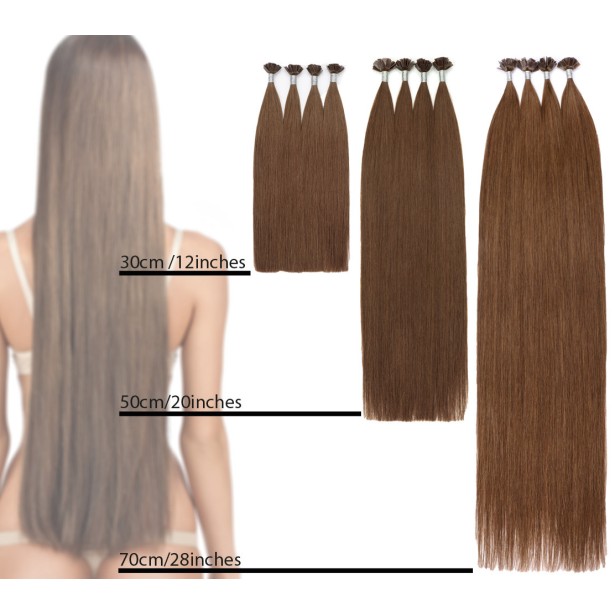 Lange unsichtbare Klebe-Extensions aus russischem Haar 60cm / 60gr