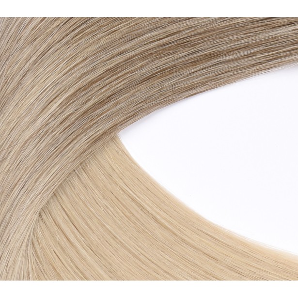 Long invisible tape-in extensions injected with Slavic hair