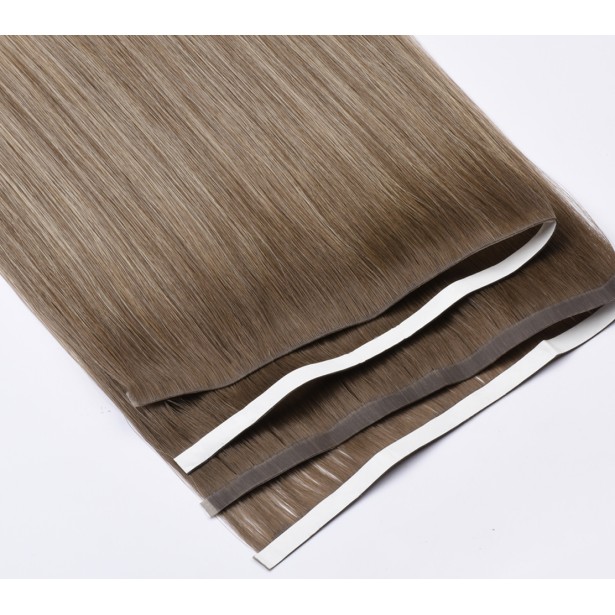 Long invisible tape-in extensions injected with Slavic hair