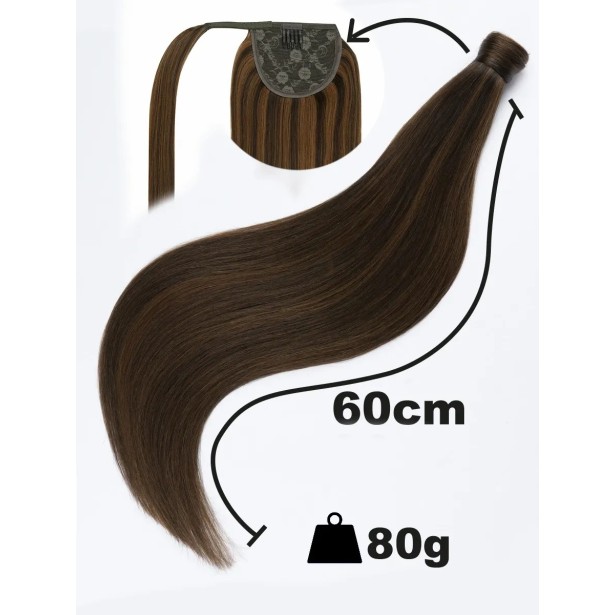 Extension Queue de Cheval Cheveux Russes — 80g / 60cm / 14 Couleurs | Real Russian Hair