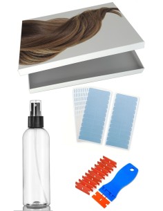 Re-Taping-Kit für Tape-In-Extensions — Entfernungsflüssigkeit, Klebeband & Schaber | Real Russian Hair