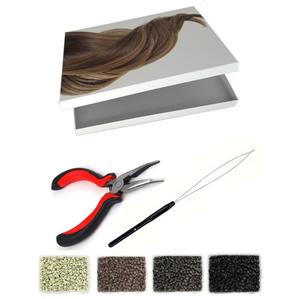 Pack Premium Pose à Froid — Anneaux Silicone, Pince & Tire-Mèche | Real Russian Hair