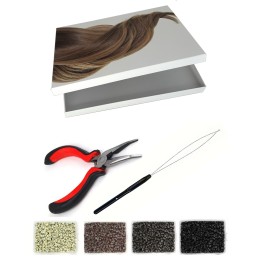 Premium Cold Application Kit — Silicone Rings, Pliers & Hair Threader | Real Russian Hair