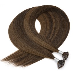 Extensions Kératine Balayage Cheveux Russes, mèches méchées de 30 à 70cm | Real Russian Hair