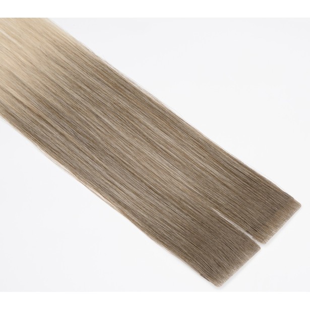 Extension Adhésive Ombré, Rooted et Effet Racine en Cheveux Slaves — 10 Bandes | Real Russian Hair