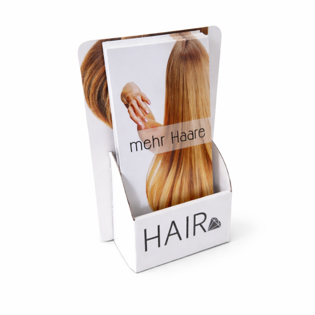 Présentoir Salon Marque Blanche pour Extensions Real Russian Hair — Outil Professionnel