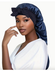Bonnet de nuit en satin pour extensions de cheveux 2