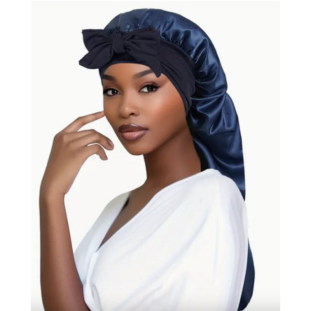 Bonnet de nuit en satin pour extensions de cheveux