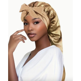 Bonnet de nuit en satin pour extensions de cheveux