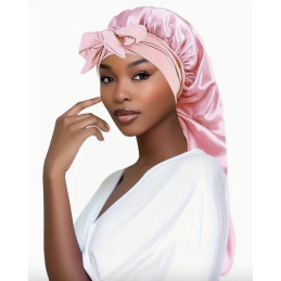 Bonnet de nuit en satin pour extensions de cheveux
