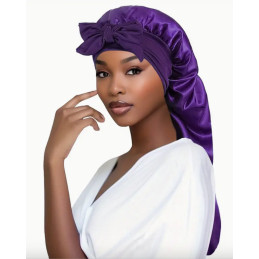 Bonnet de nuit en satin pour extensions de cheveux