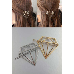 Duo de barrettes diamant 3D — doré ou argenté