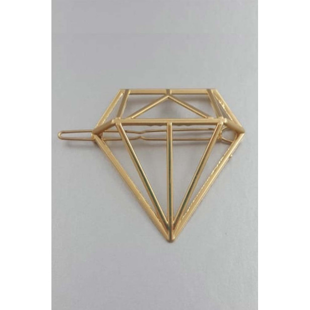 Duo de barrettes diamant 3D — doré ou argenté