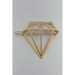 Duo de barrettes diamant 3D — doré ou argenté