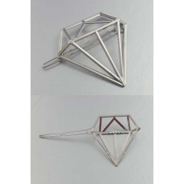 Duo de barrettes diamant 3D — doré ou argenté