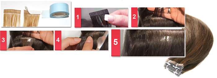 Tape Hair Extension made of Russian Hair Cuticle Tape Hair Extension made of Russian Hair Cuticle